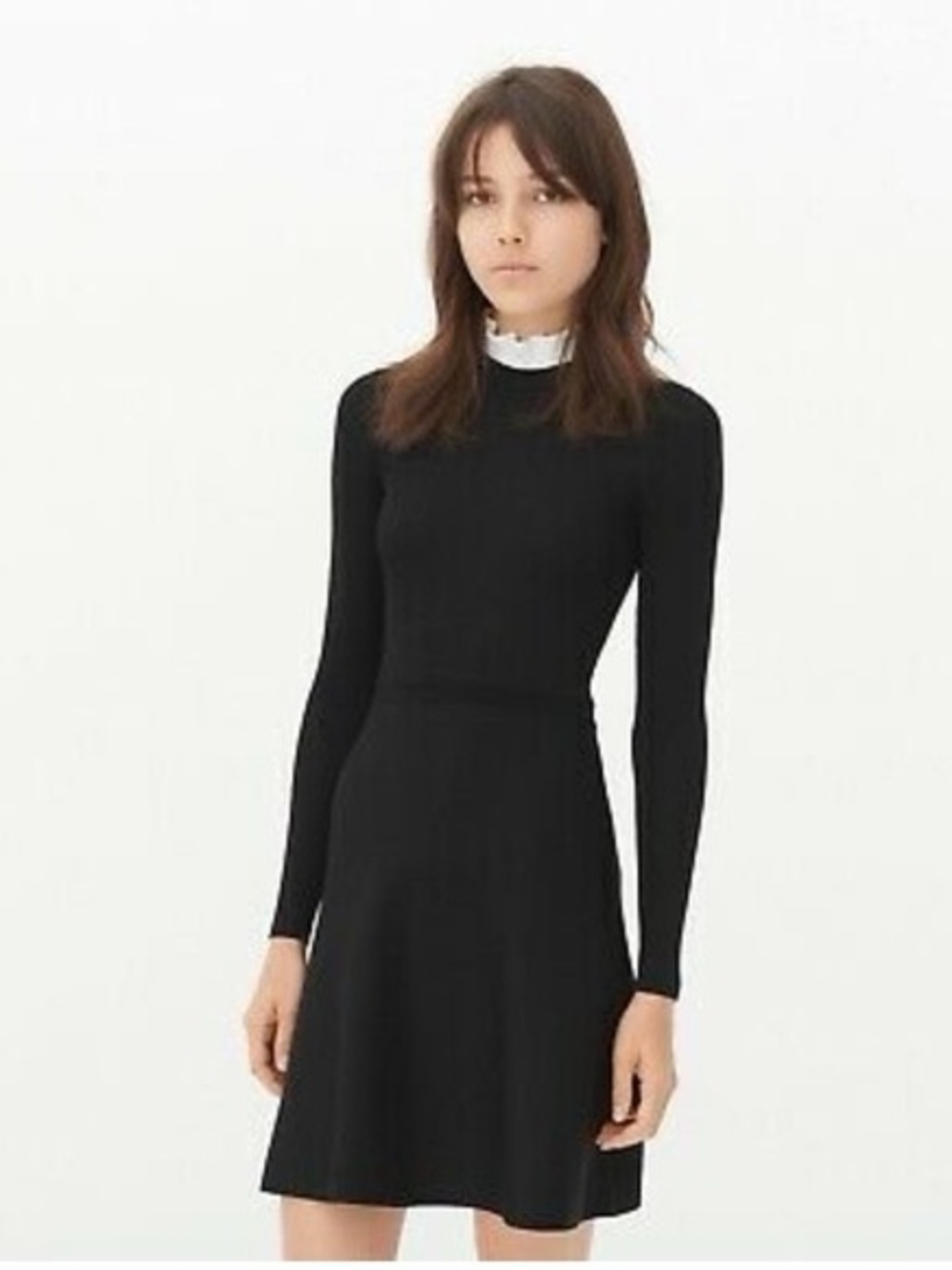 Sandro Black High-Neck Knit Dress